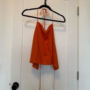REFORMATION Orange Halter Top
